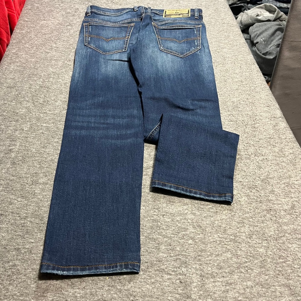 Diesel Industry Denim Division Mens W30 Distressed Straight Leg Blue Jeans